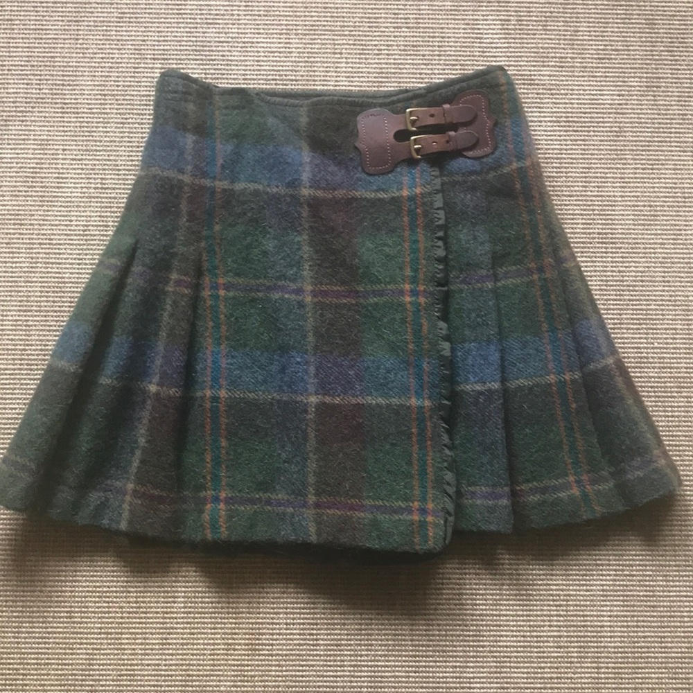 Ralph Lauren wool plaid wrap skirt